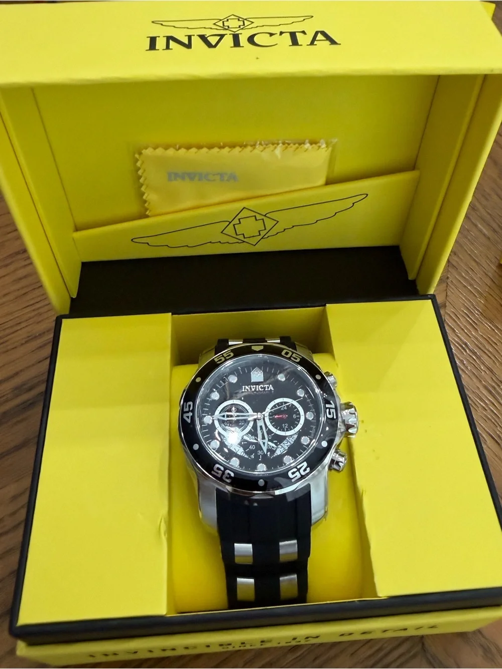 Invicta Scuba ProDiver Black and Silver Men's Chronograph Dive Watch